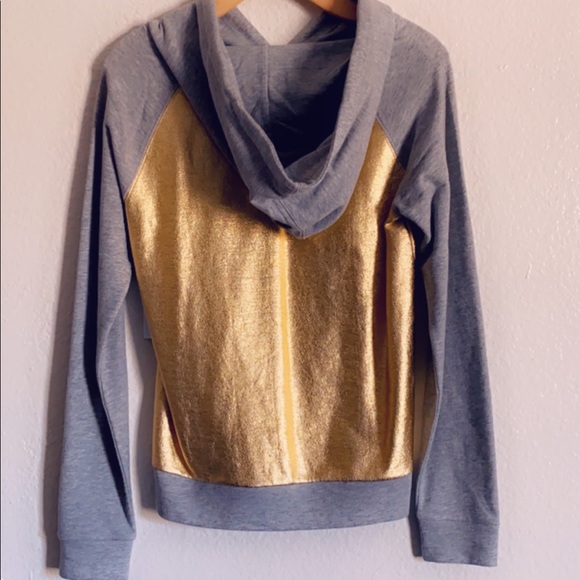 NWT Juicy Couture Gray Gold Metallic Hoodie - Picture 2 of 5